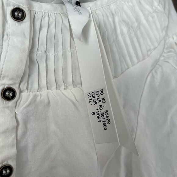 Grand & Greene White Blouse Button Down Long Sleeve Top Small - Picture 5 of 8